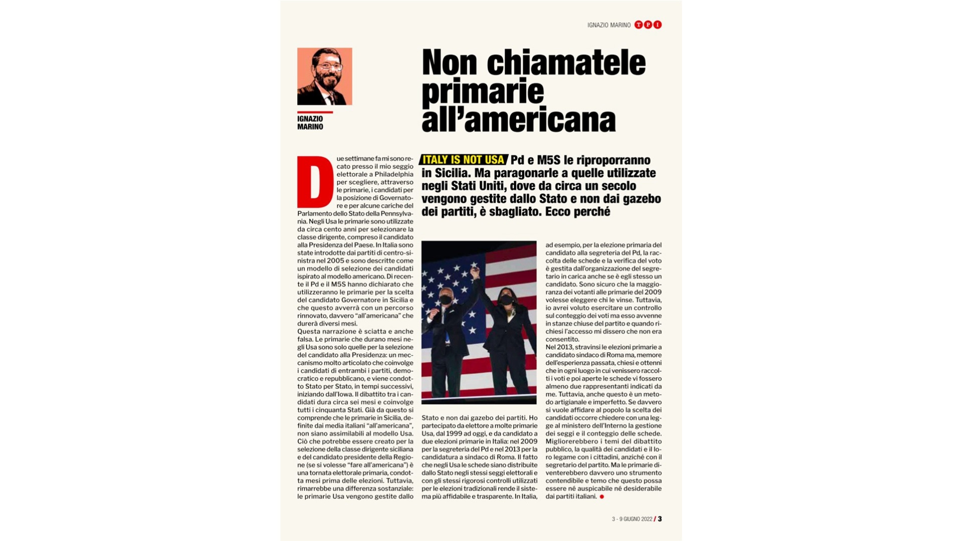 Non chiamatele primarie all'americana ITALY IS NOT USA
