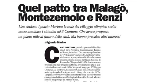 Lettera all'Espresso sulle Olimpiadi 2024: 