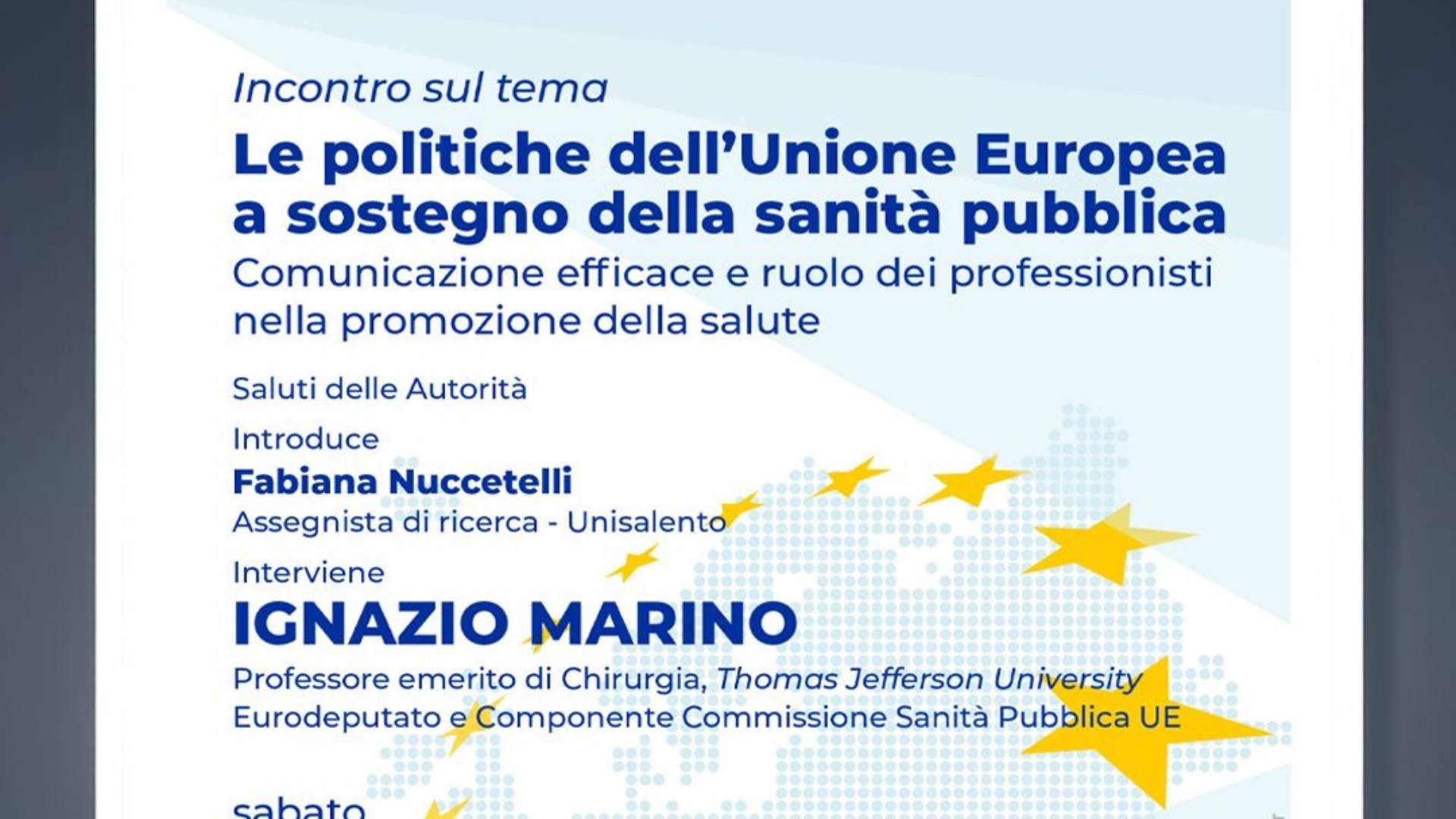 Le politiche dell'Unione Europea a sostegno della sanità pubblica